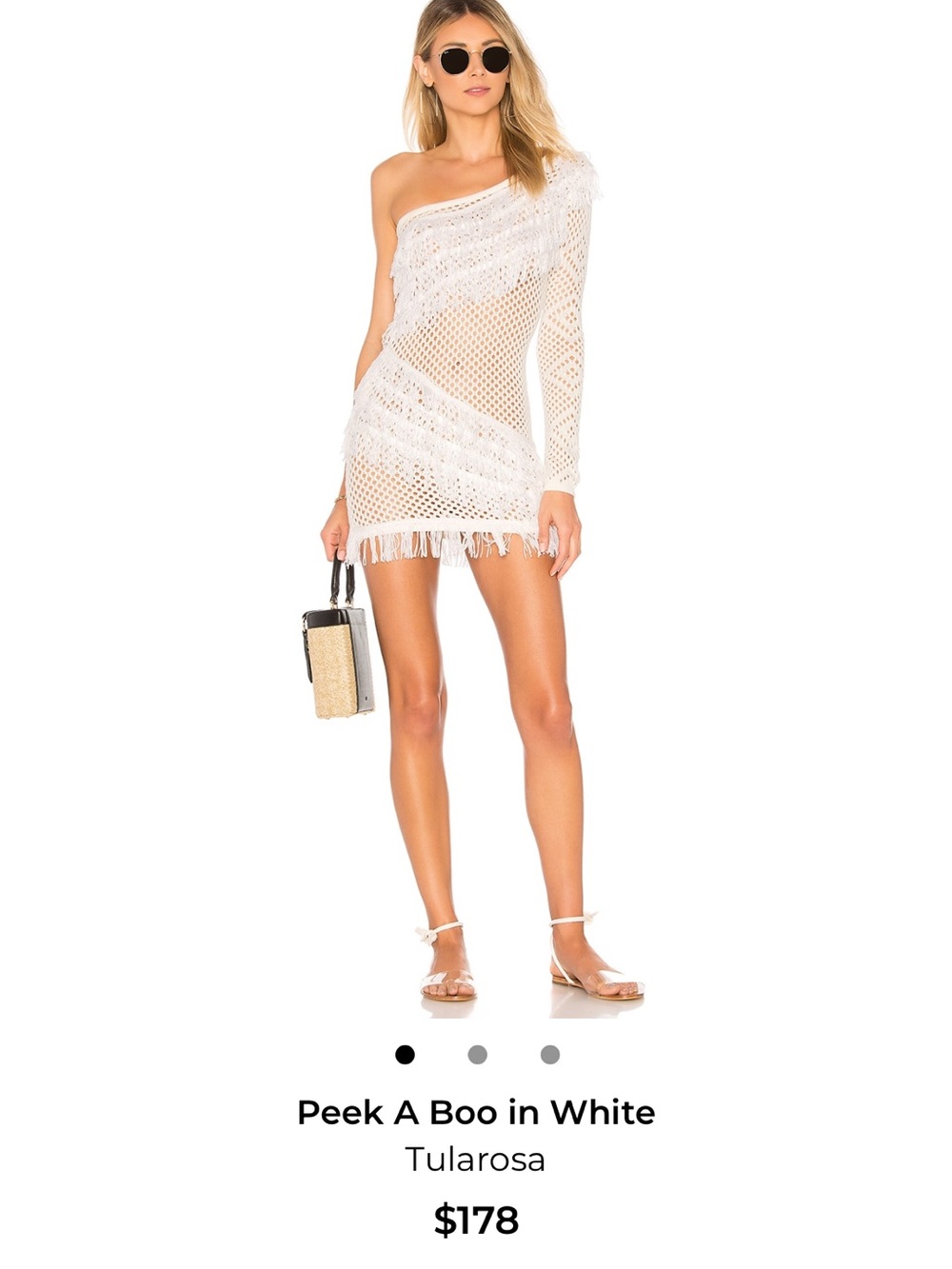 Tularosa Peek A Boo One-Shoulder White Swim Cover-Up size XS NWT